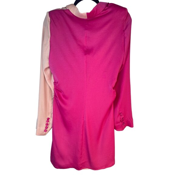 Choosy Size 10 Two-Tone Rose Red Pink Pale Pink Draped Dress - Picture 3 of 13